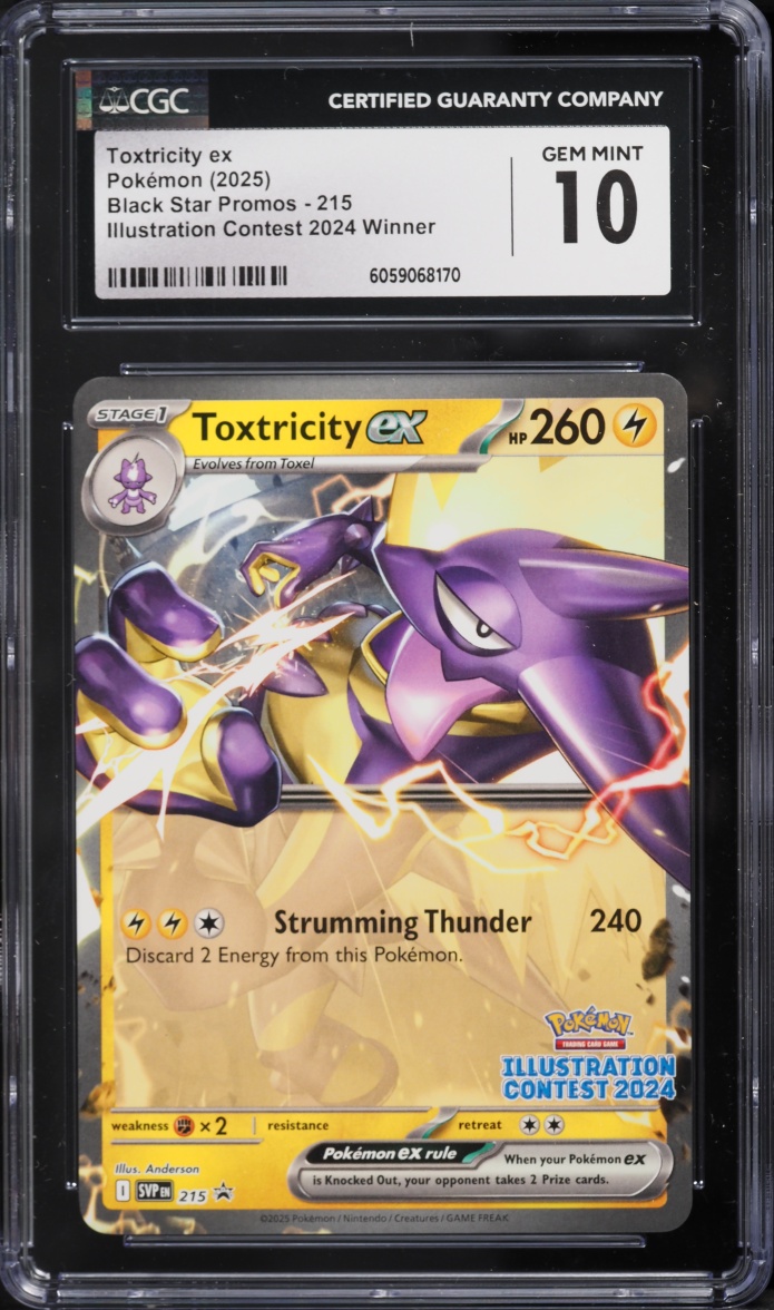 2025 Pokemon Scarlet & Violet Promo Illustration Winner Toxtricity Ex #215 CGC 10 GEM MINT