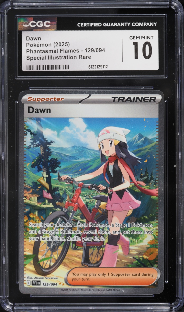 2025 Pokemon Mega Evolution Phantasmal Flames SIR Dawn #129 CGC 10 GEM MINT