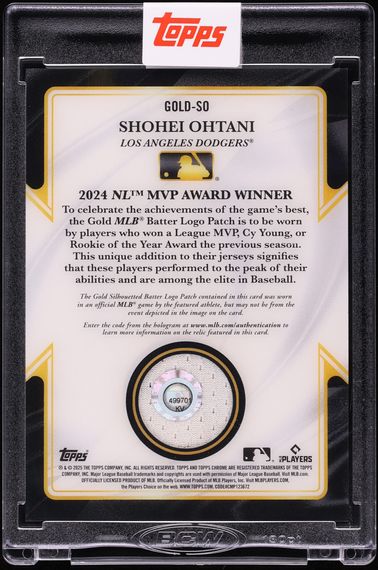 2025 Topps Chrome MVP Award Shohei Ohtani GOLD MLB LOGOMAN PATCH 1/4 #GOLD-SO