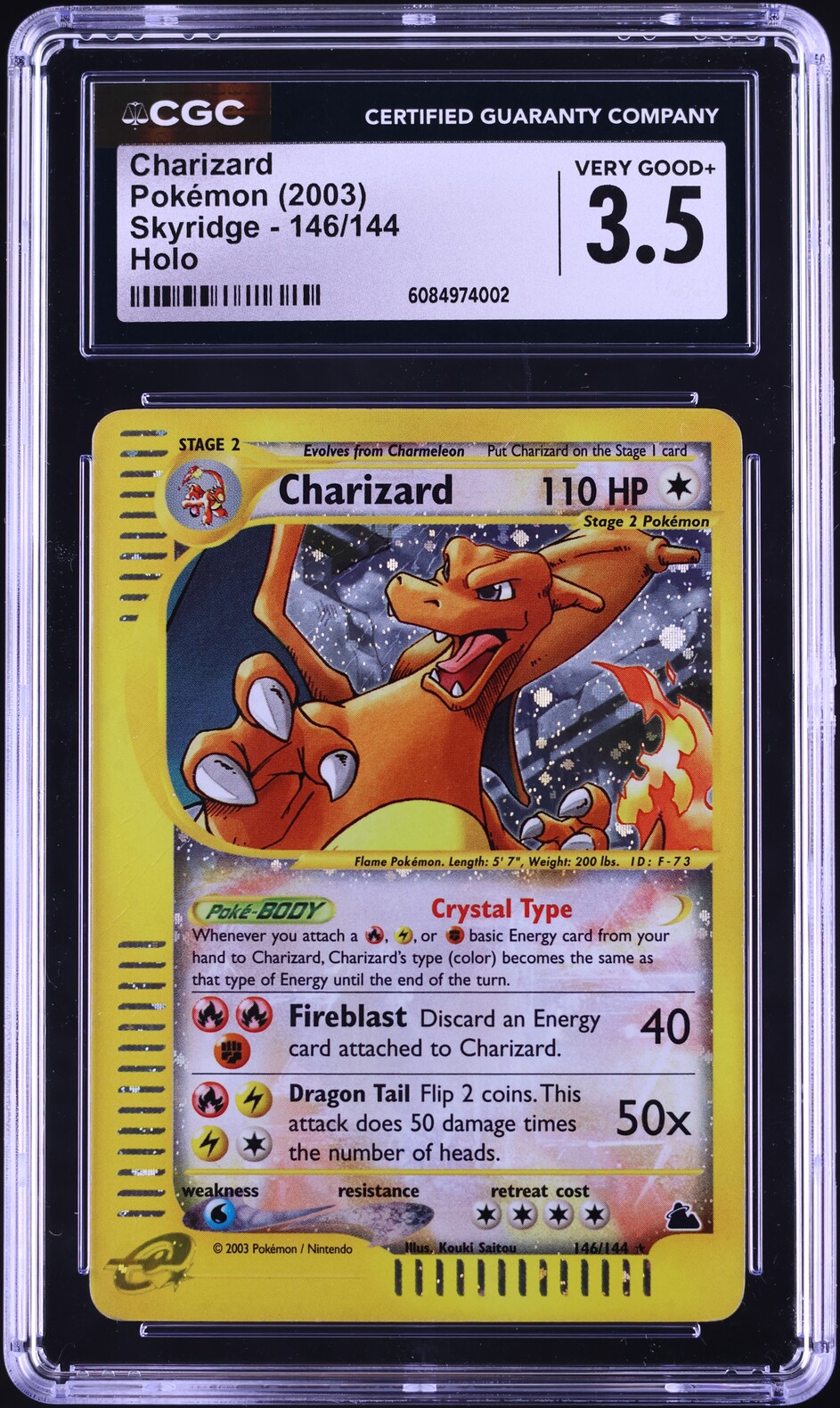 2003 Pokemon Skyridge Holo Charizard #146 CGC 3.5 VG+