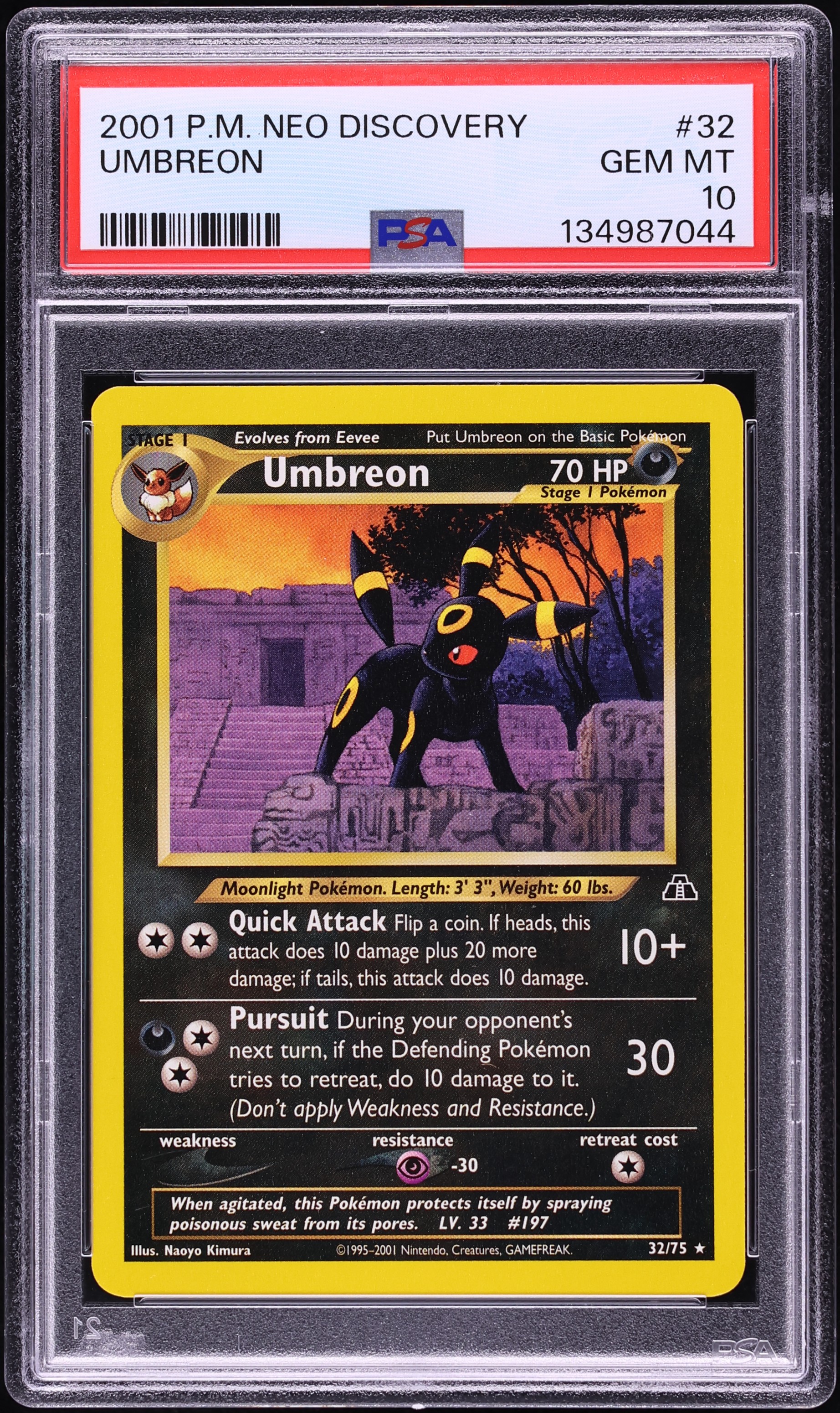 2001 Pokemon Neo Discovery Umbreon #32 PSA 10 GEM MINT