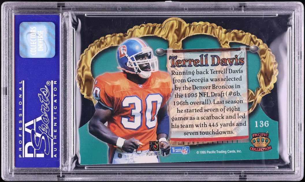 1995 Pacific Terrell Davis #136 PSA 10 GEM MINT - Photo 2