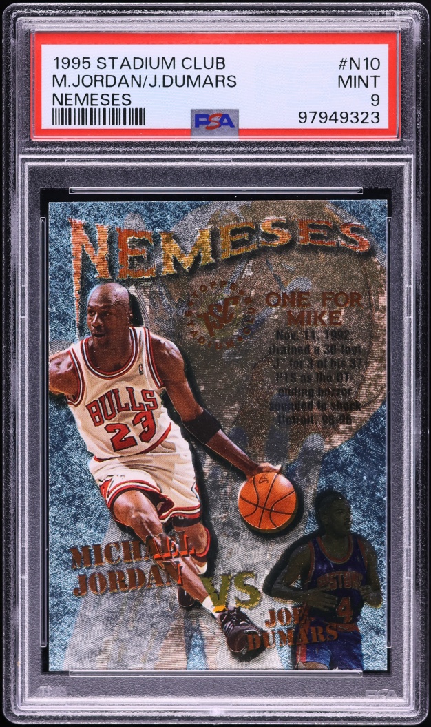 1995 Stadium Club Nemeses Michael Jordan Vs. Joe Dumars #N10 PSA 9 MINT - Photo 1