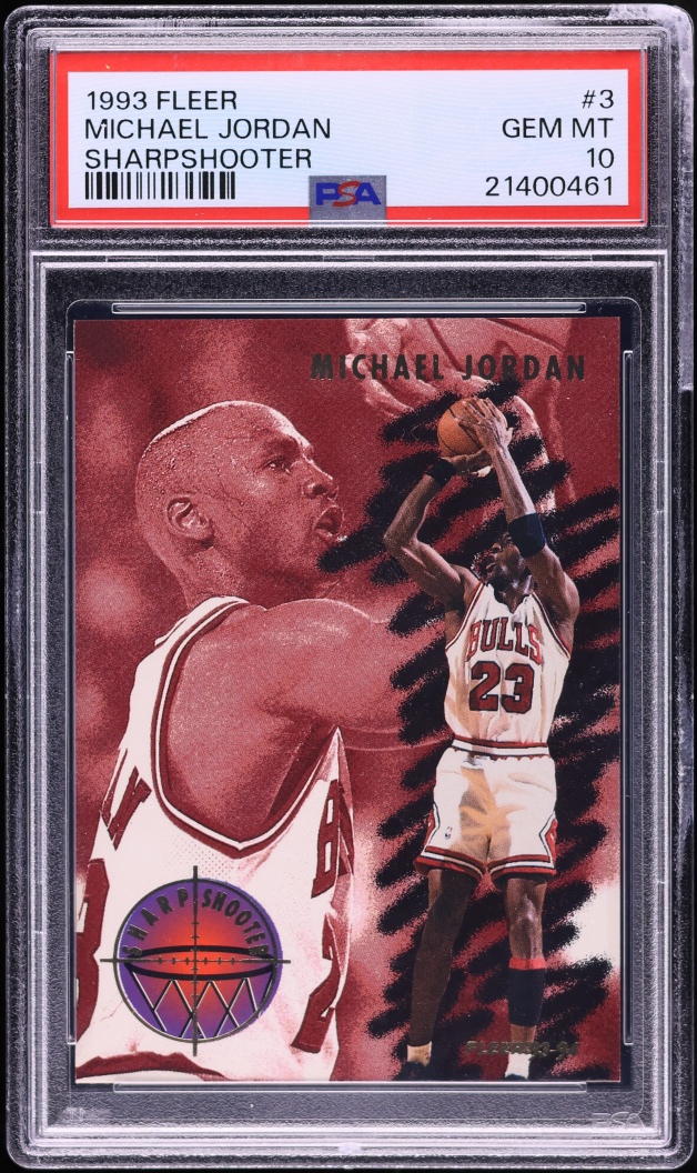 1993 Fleer Sharpshooter Michael Jordan #3 PSA 10 GEM MINT - Photo 1