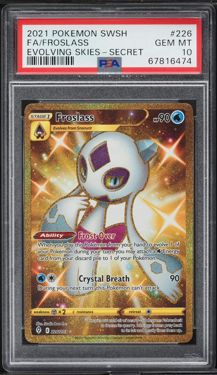 2021 Pokemon Sword & Shield Evolving Skies Full Art Froslass #226 PSA 10 GEM