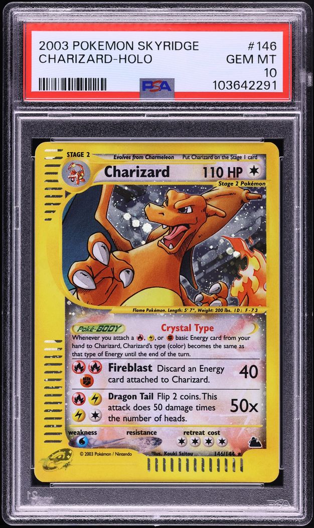 2003 Pokemon Skyridge Holo Crystal Charizard #146 PSA 10 GEM MINT