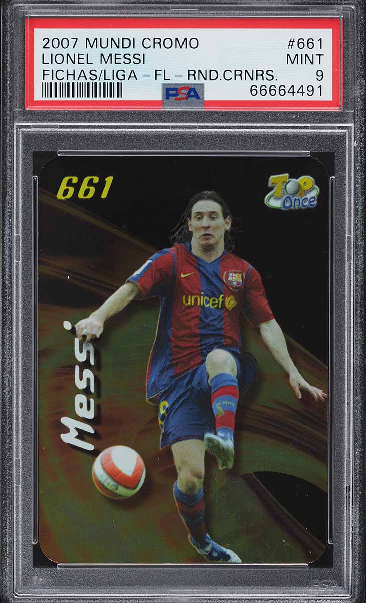 2007 Mundi Cromo Ediciones Estadio Liga Lionel Messi #33 PSA 8 NM