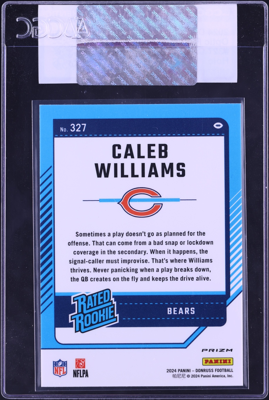 2024 Donruss Optic Preview Holo Caleb Williams ROOKIE #327 CGC AUTH