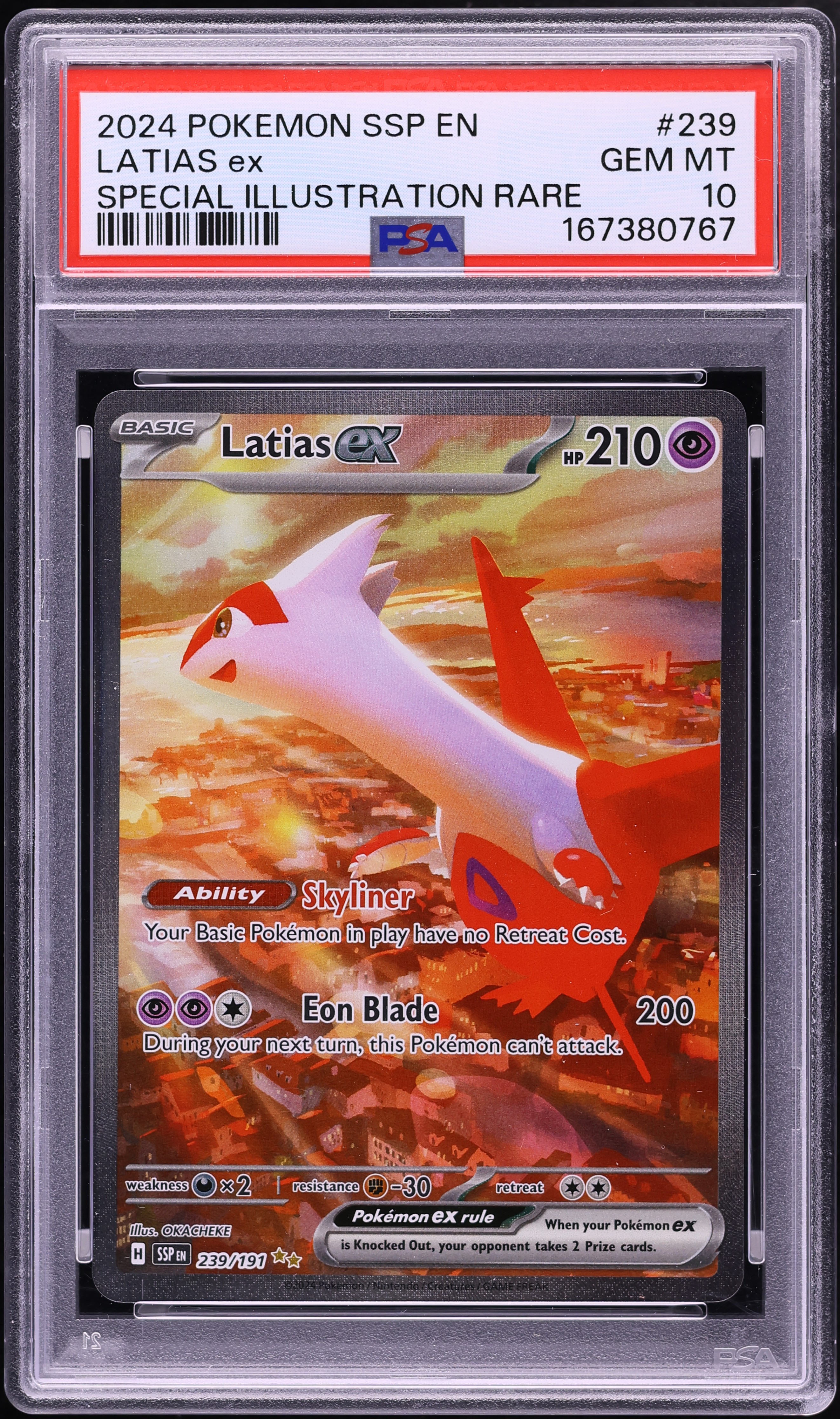 2024 Pokemon Scarlet & Violet Surging Sparks SIR Latias EX #239 PSA 10 GEM MINT
