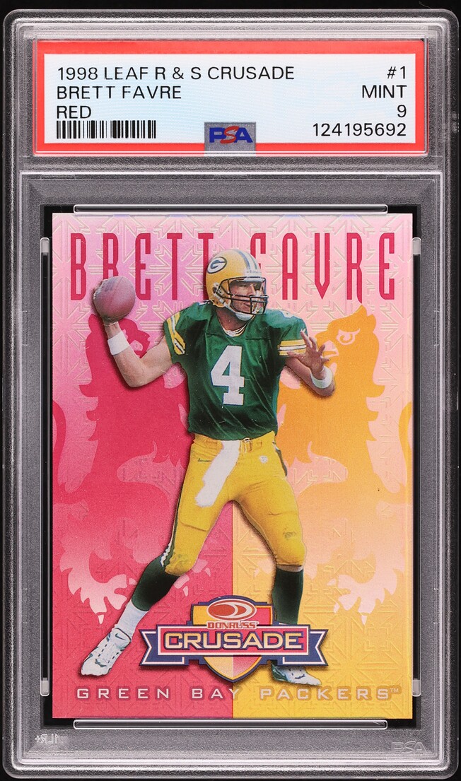 1998 Leaf R&S Crusade Red Brett Favre /25 #1 PSA 9 MINT - Photo 1