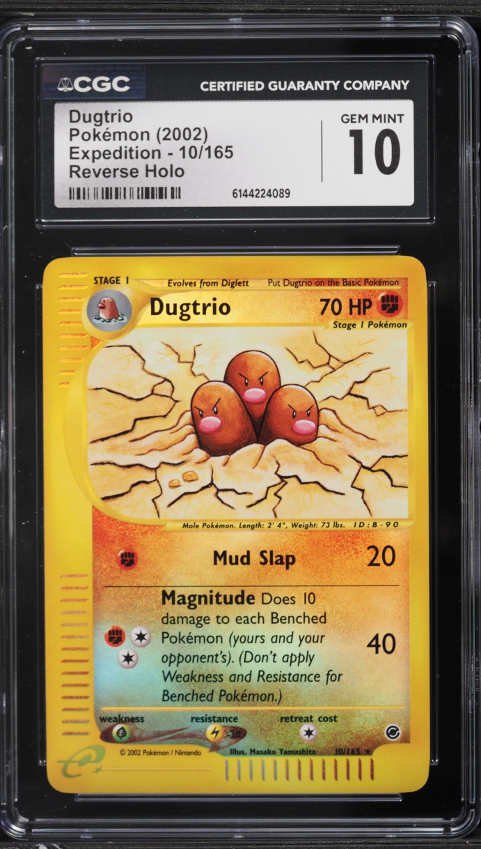 2002 Pokemon Expedition Reverse Holo Dugtrio #10 CGC 10 GEM MINT