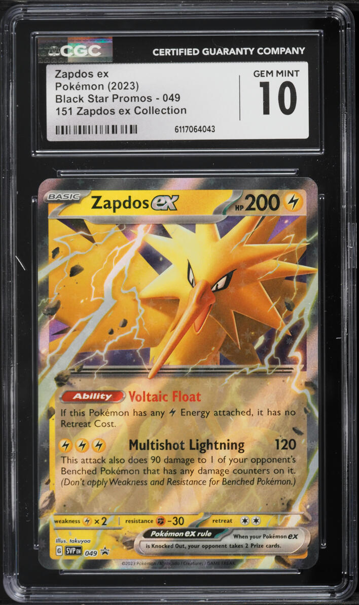 2023 Pokemon Scarlet & Violet Promo 151 Collection Holo Zapdos ex #49 CGC 10 GEM MINT