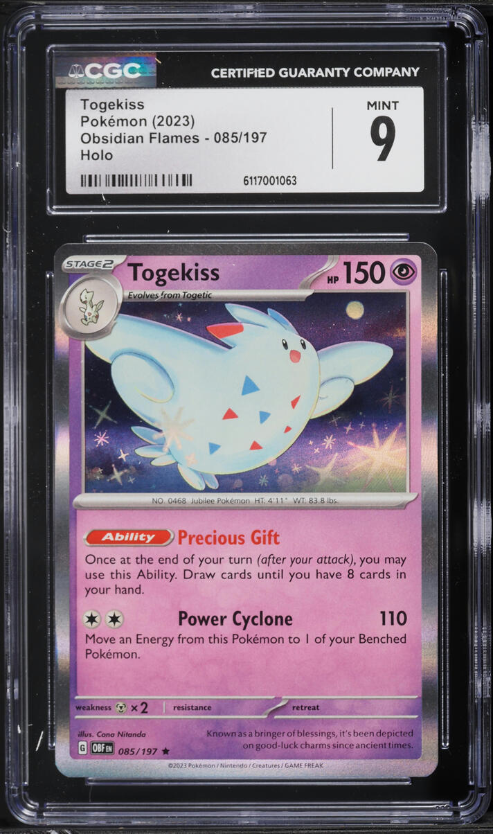 2023 Pokemon Scarlet & Violet Obsidian Flames Holo Togekiss #85 CGC 9 MINT