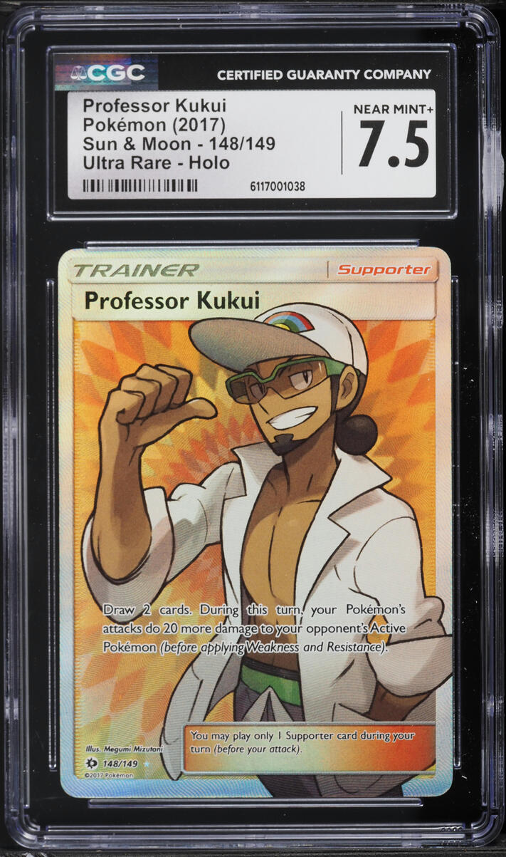 2017 Pokemon Sun & Moon Full Art Professor Kukui #148 CGC 7.5 NRMT+