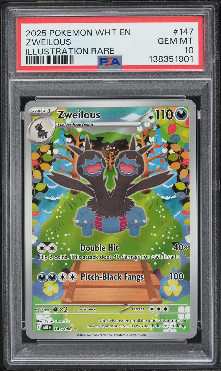 2025 Pokemon Scarlet & Violet White Flare IR Zweilous #147 PSA 10 GEM MINT
