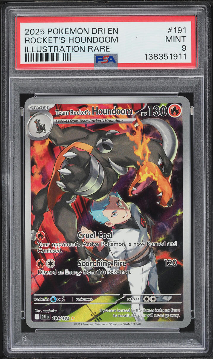 2025 Pokemon Scarlet & Violet Destined Rivals IR Team Rocket's Houndoom #191 PSA 9 MINT