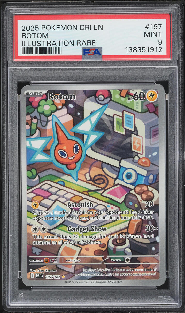 2025 Pokemon Scarlet & Violet Destined Rivals IR Rotom #197 PSA 9 MINT