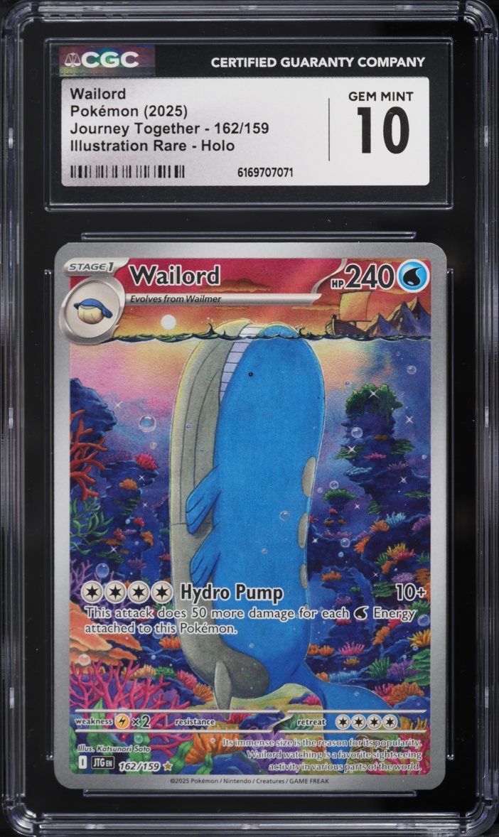 2025 Pokemon Scarlet & Violet Journey Together IR Wailord #162 CGC 10 GEM MINT