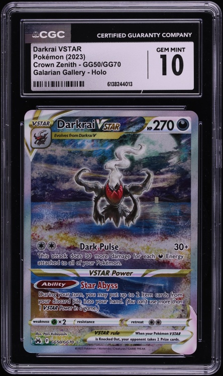 2023 Pokemon Sword & Shield Crown Zenith Galarian Gallery Full Art Darkrai VSTAR #GG50 CGC 10