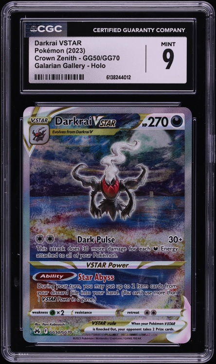 2023 Pokemon Sword & Shield Crown Zenith Galarian Gallery Full Art Darkrai VSTAR #GG50 CGC 9