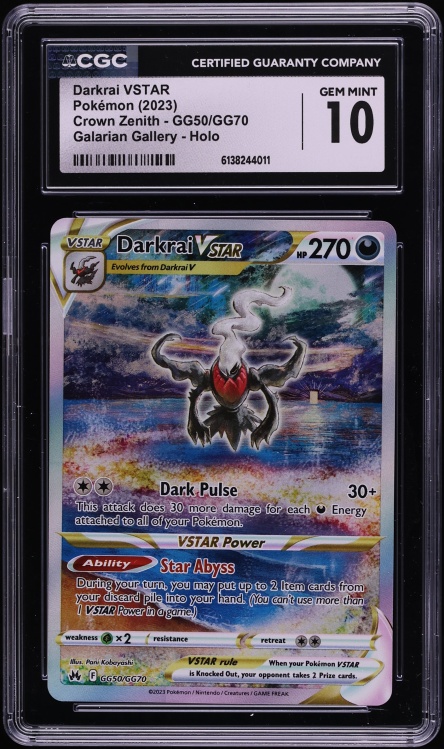 2023 Pokemon Sword & Shield Crown Zenith Galarian Gallery Full Art Darkrai VSTAR #GG50 CGC 10