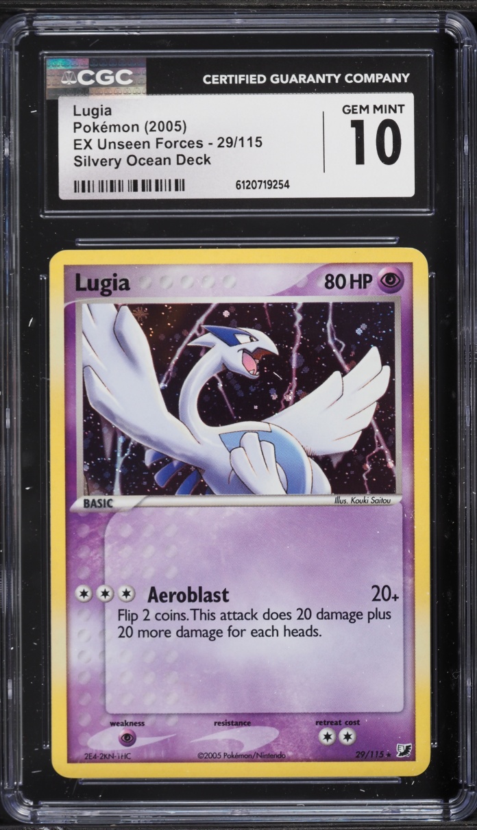 2005 Pokemon EX Unseen Forces Silvery Ocean Deck Lugia #29 CGC 10 GEM MINT