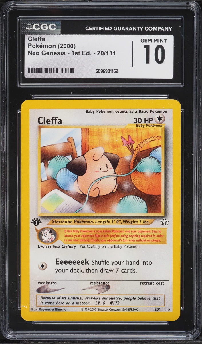 2000 Pokemon Neo Genesis 1st Edition Cleffa #20 CGC 10 GEM MINT