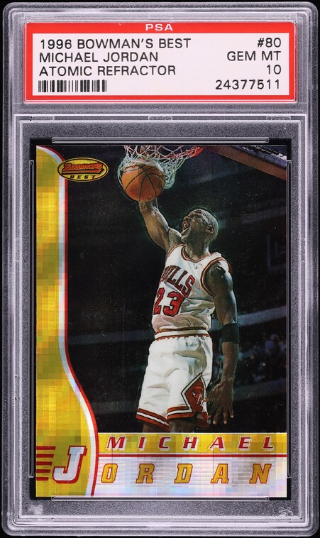 1996 Bowman's Best Atomic Refractor Michael Jordan #80 PSA 10 GEM MINT