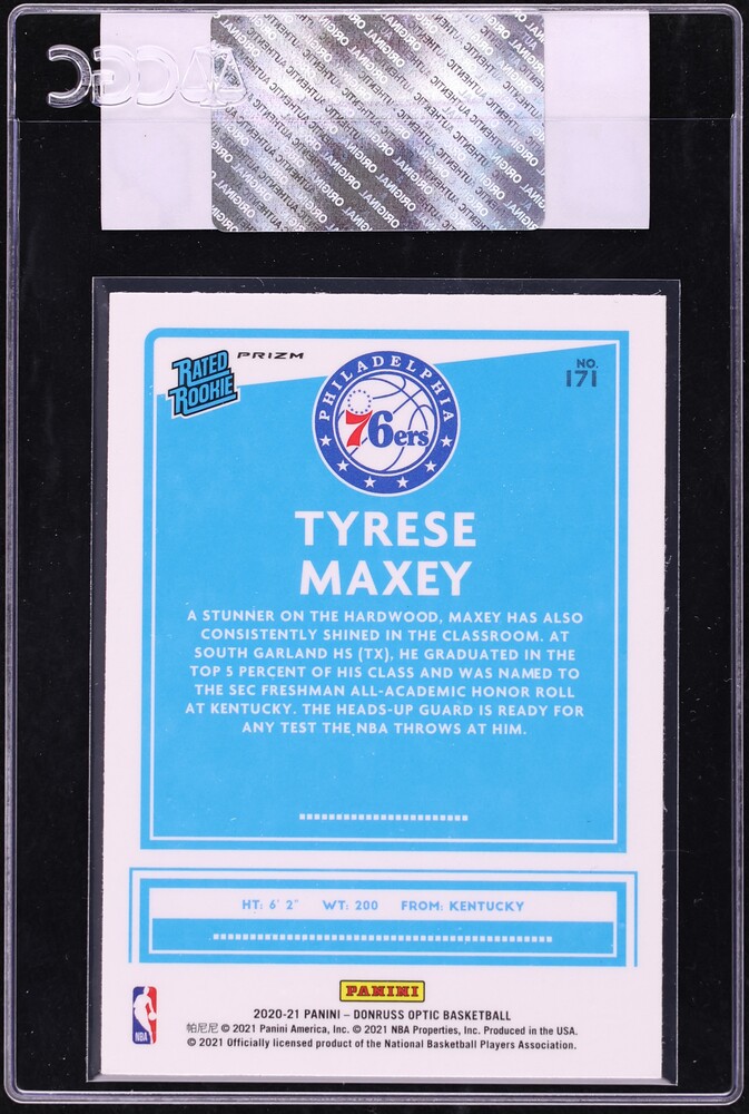 2020 Donruss Optic Fanatics Exclusive Set Tyrese Maxey ROOKIE #171 CGC AUTH