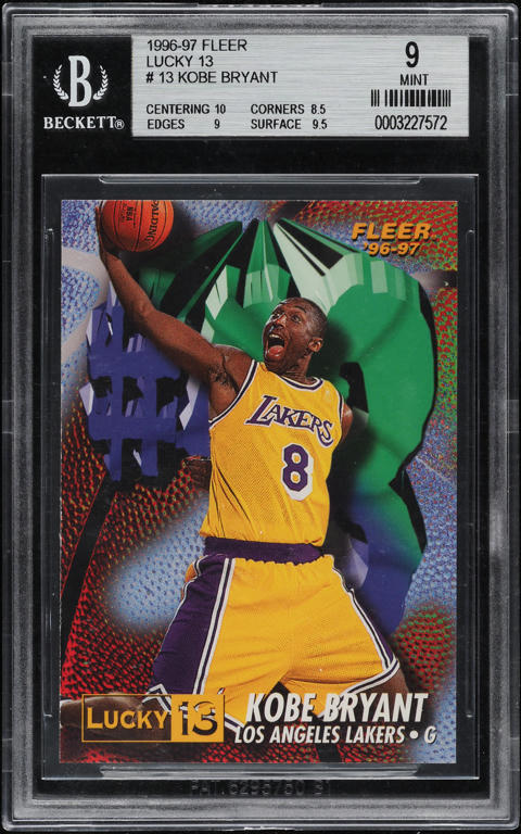 1996 Fleer Lucky 13 Kobe Bryant ROOKIE #13 SGC 10 GEM MINT