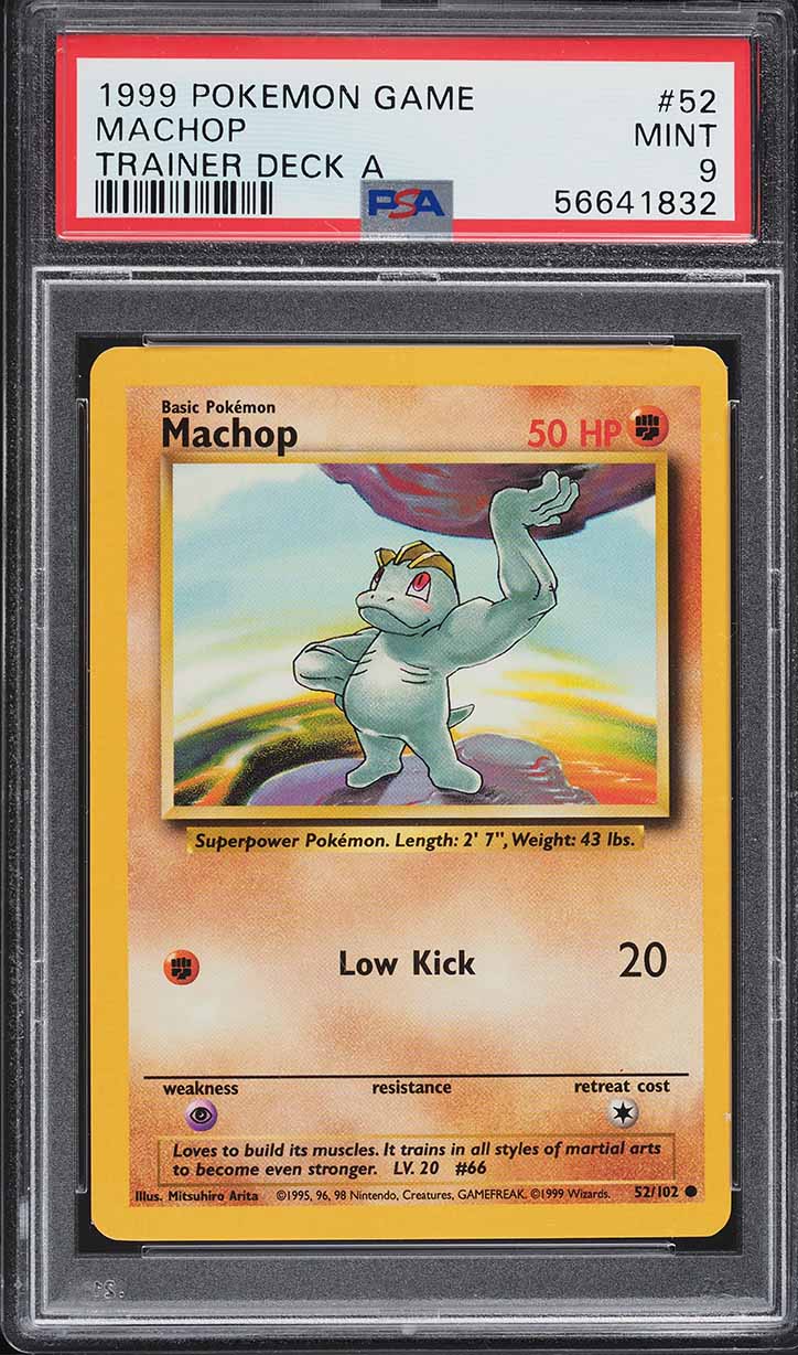 1999 Pokemon Base Set Trainer Deck A Machop #52 PSA 9 MINT
