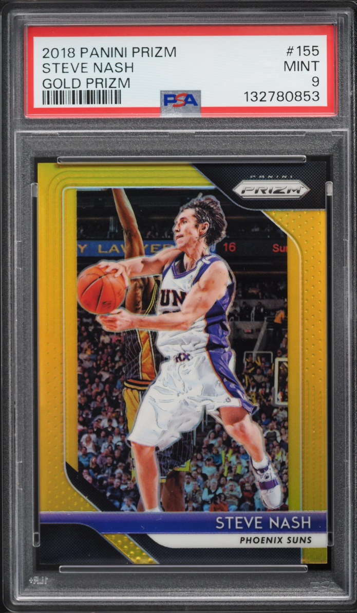 2018 Panini Prizm Gold Steve Nash /10 #155 PSA 9 MINT