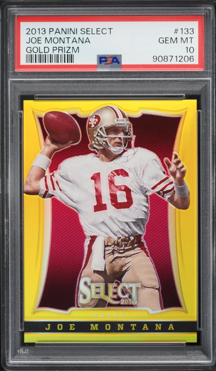 2013 Select Gold Prizm Joe Montana /10 #133 PSA 10 GEM MINT