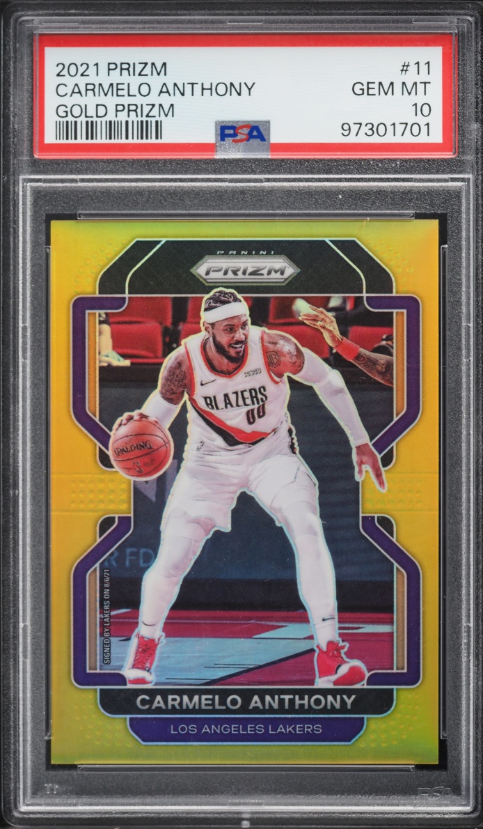 2021 Panini Prizm Gold Carmelo Anthony /10 #11 PSA 10 GEM MINT