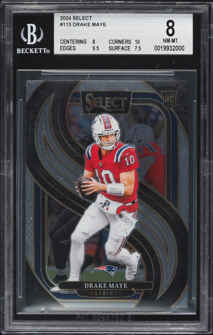 2024 Select Premier Level Drake Maye ROOKIE #113 BGS 8 NM-MT