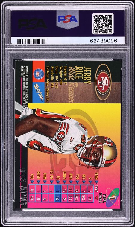 1998 Metal Universe Precious Metal Gems PMG Jerry Rice /50 #1 PSA 8 NM-MT