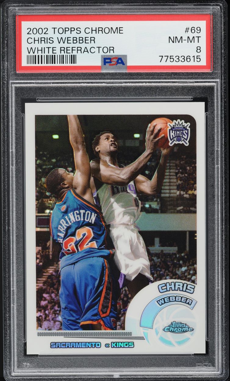 2002 Topps Chrome White Refractor Chris Webber /249 #69 PSA 8 NM-MT