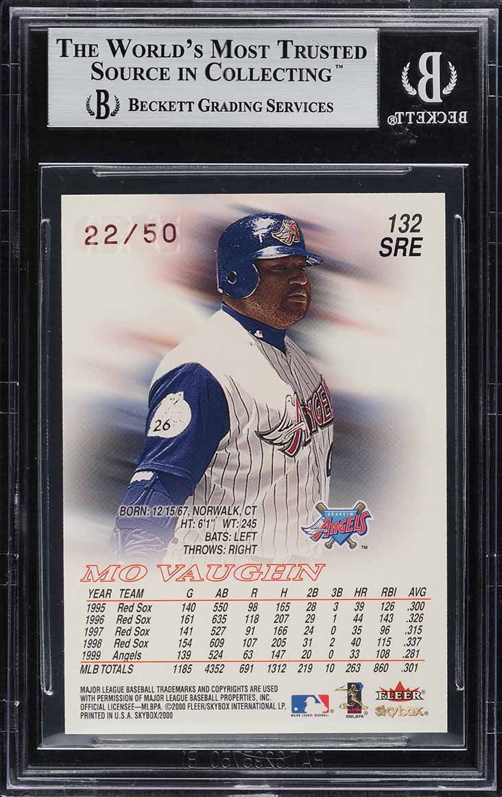 2000 Skybox Star Rubies Extreme Mo Vaughn /50 #132 BGS 9 MINT
