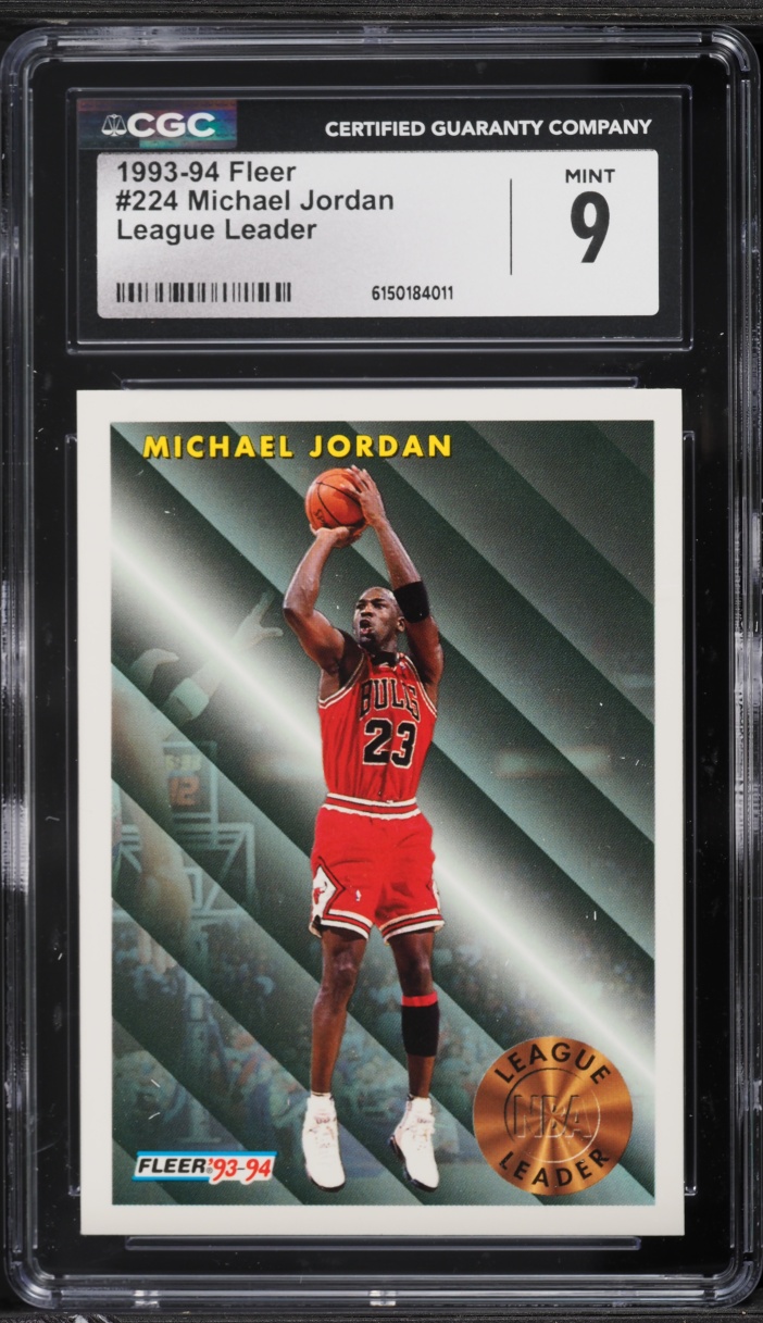 1993 Fleer Basketball League Leader Michael Jordan #224 CGC 9 MINT