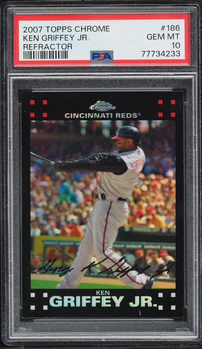 2007 Topps Chrome Refractor Ken Griffey Jr. #186 PSA 10 GEM MINT