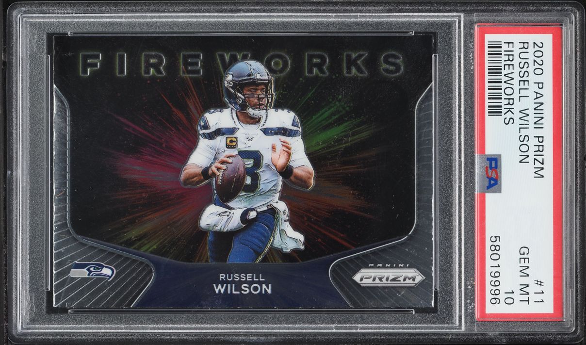 2020 Panini Prizm Fireworks Russell Wilson #11 PSA 10 GEM MINT