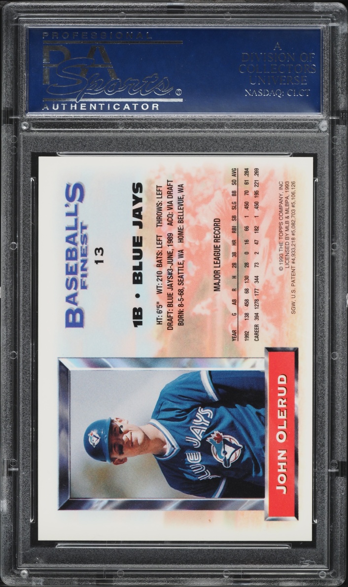 1993 Finest Refractor John Olerud #13 PSA 9 MINT