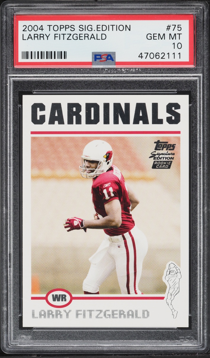 2004 Topps Signature Edition Larry Fitzgerald ROOKIE /499 #75 PSA 10 GEM MINT