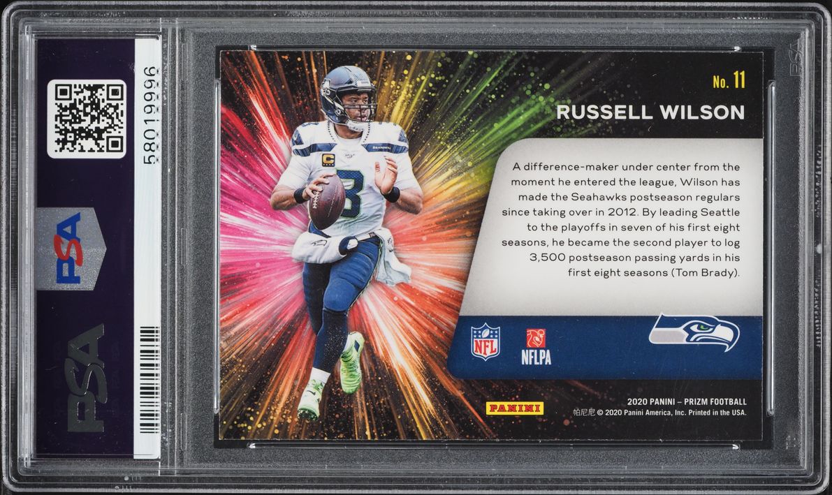 2020 Panini Prizm Fireworks Russell Wilson #11 PSA 10 GEM MINT