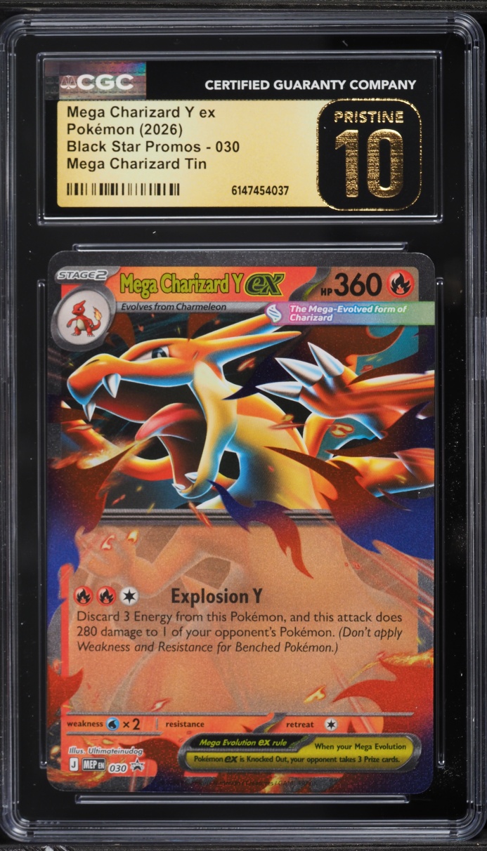 2026 Pokemon Mega Evolution Black Star Promo Holo Mega Charizard Y ex #30 CGC 10 PRISTINE