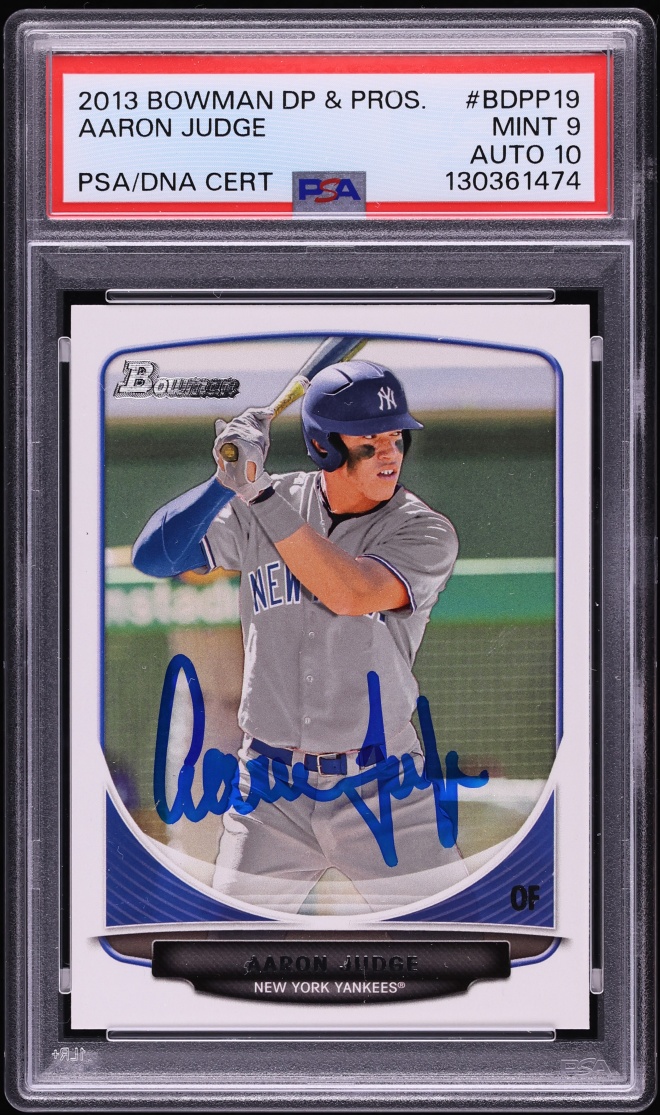 2013 Bowman Draft Picks Aaron Judge PROSPECT AUTO DNA 10 #BDPP19 PSA 9 MINT