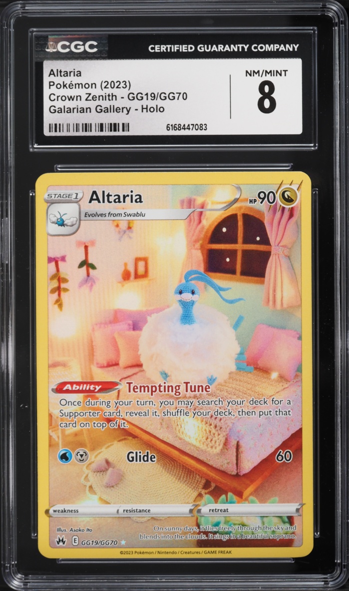 2023 Pokemon Sword & Shield Crown Zenith Alt Art Altaria #GG19 CGC 8 NM-MT