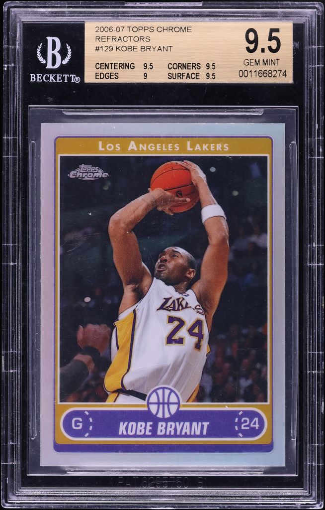 2006 Topps Chrome Refractor Kobe Bryant #129 BGS 9.5 GEM MINT