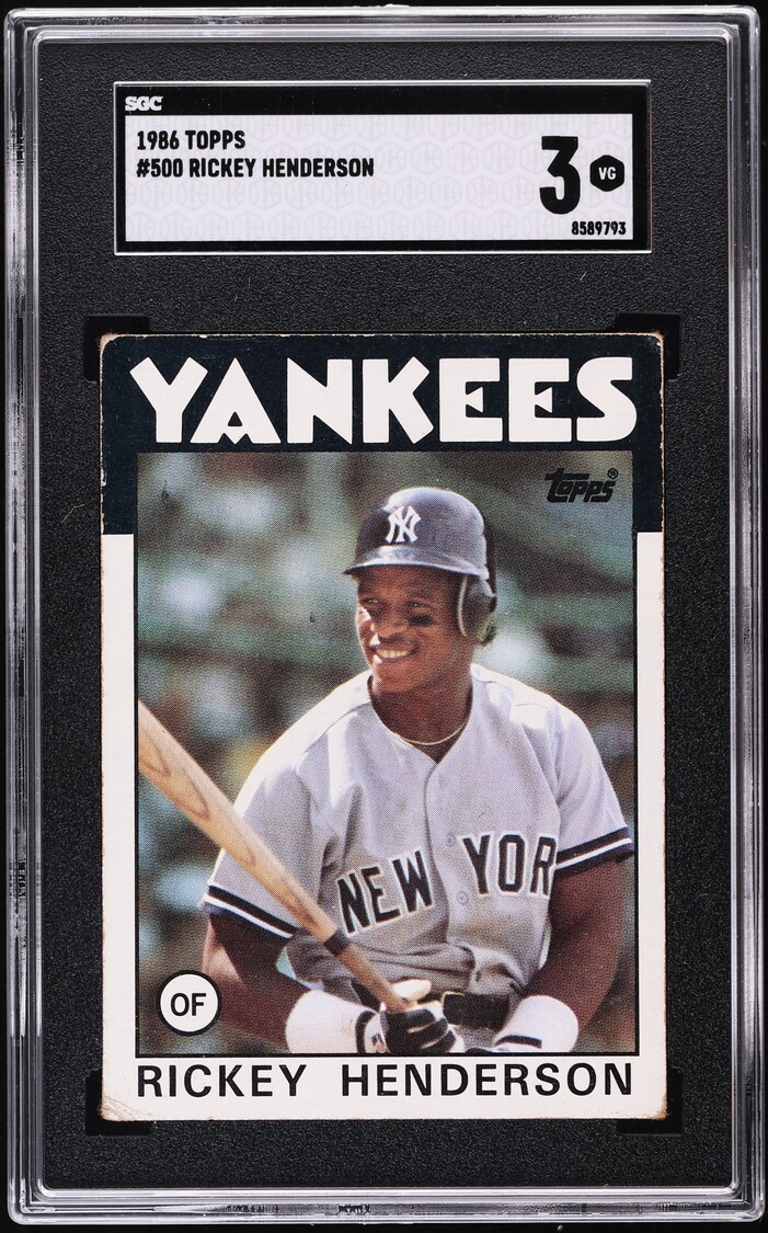 1986 Topps Rickey Henderson #500 SGC 3 VG