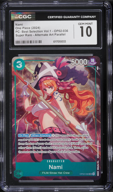 2024 One Piece Premium The Best Manga Alt Art Nami #OP01-016 PSA